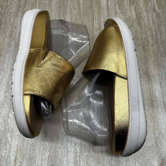FitFlop Luxe Loosh Slide Sandals Womens‎ 8 Metallic Gold Leather Slip On Shoes - Picture 6 of 12